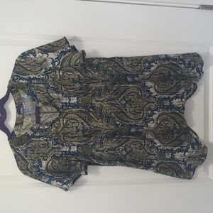 Flowy asymmetrical Paisley print blouse